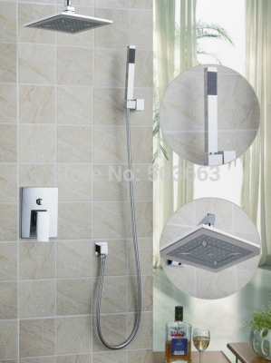 chrome ceilling mounted abs 8" rainfall wall mounted hand shower shower set torneira 57701a bathtub basin sink tap mixer faucet
