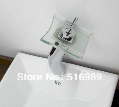 deck mount tall single handle waterfall chrome bathroom basin sink mix tap faucet wk-35 [glass-faucet-3648]