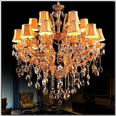 dining room chandelier deckenleuchten glass cristal lustre amber chrystal light fitting maria theresa torch lamparas el lobby [maria-theresa-chandeliers-6642]