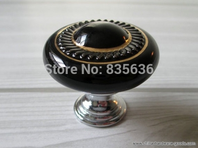 dresser knob / drawer knobs pulls handles / ceramic kitchen cabinet knobs black gold silver furniture knob pull handle porcelain