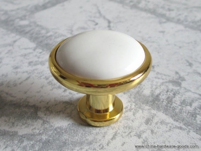 dresser knobs / drawer knobs pulls handles ceramic knobs / kitchen cabinet knobs / white gold modern furniture knob pull handle [Door knobs|pulls-2229]
