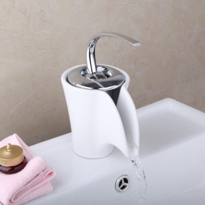 e-pak durable l987 competitive price deck mounted single hole ceramic waterfall spout bathroom basin sink faucet [worldwide-free-shipping-9287]