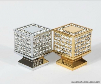 fashion luxury diamond knob k9 crystal wine cabinet pull gold shiny silver drawer dresser furniture handles knobs pulls 21mm [Door knobs|pulls-2574]