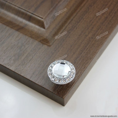 flyoneer new round clear crystal glass pull handle cupboard wardrobe drawer cabinet knob worldwide [Door knobs|pulls-608]