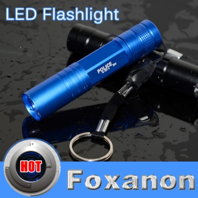foxanon brand bule aluminium mini portable led torch flashlight handheld light lamp 3w 300lm cree waterproof lighting 1pcs/lot