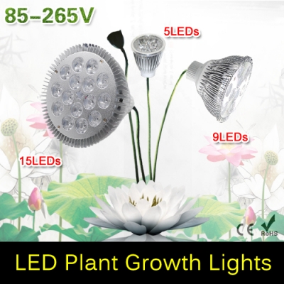 full spectrum led grow light 5leds 9leds 15leds e27 led grow lamp bulb for flower plant hydroponics system ac 85-265v 110v 220v [led-grow-light-5115]