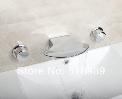 hatchet shape wall mounted 3 pcs chrome bathtub faucet set 23c [3-pcs-bathtub-faucet-set-595]