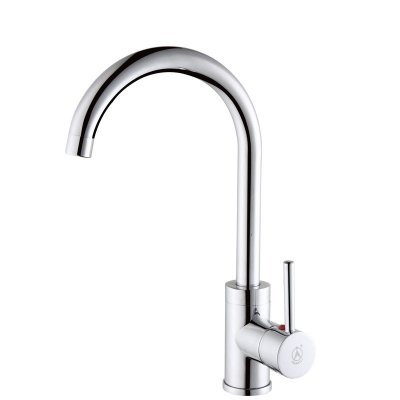 kes l620a brass single lever kitchen sink faucet with swivel spout, polished chrome