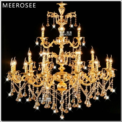 large el 21 arms gold crystal chandelier lustre light decoration lamp lighting fixture with top class crystal md8836 l21