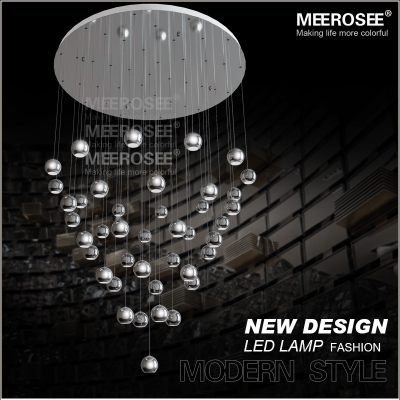 large led pendant light fixture for el villa polished chrome ball lamp modern suspension led drop lighting