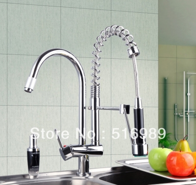 new modern chrome swivel spout pull out spray kitchen single hole sink faucet hejia3