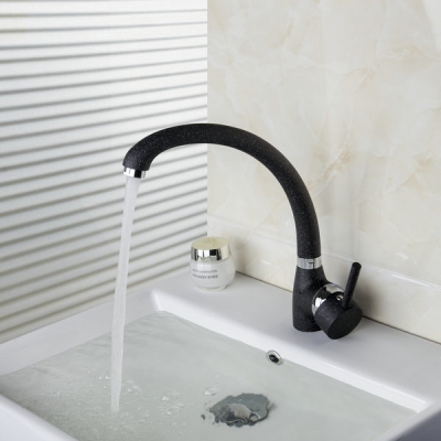 newly swivel and cold mixer tap solid brass basin faucet black painting bathroom faucet ds-92279-1
