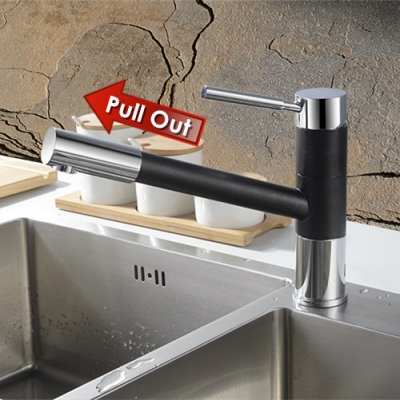 polished copper robinet para torneira blancos sandbeige sil granit long reach spout kitchen faucet pull out sink mixer tap [kitchen-faucet-4151]