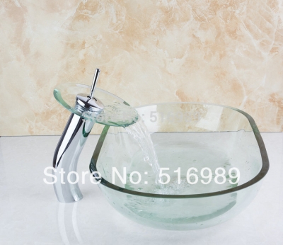 reasonable price excellent clear bathroom square chrome basin faucets washbasin with water pop up drain basin set [glass-lavatory-basin-faucet-set-3773]