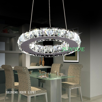 silver crystal ring led chandelier crystal lamp / light / lighting fixture modern led circle light [crystal-chandeliers-2699]