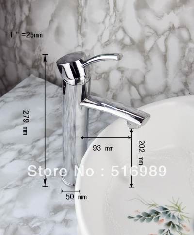 single handle waterfall spout bathroom basin faucet chrome tap mixer tree809