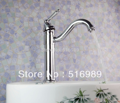 sliver chrome kitchen bathroom faucet vessel sink basin wet bar swivel spout tree239