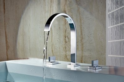 solid brass chrome finished 3 pcs faucet set 2 handles sink basin faucet, basin mixer bf023 [basin-faucet-82]