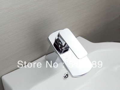 waterfall spout deck mount single handle chrome faucet kitchen/bathroom mixer tap ln061706