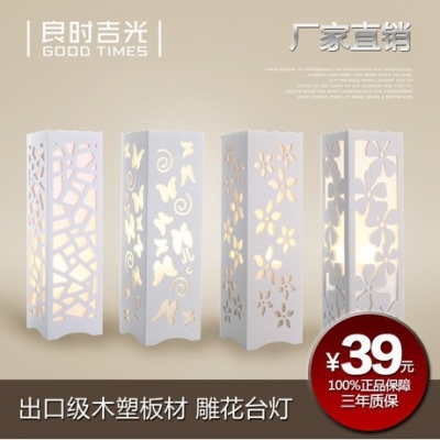wooden carved hollow bedside wall lamp floor lamp white romance [wall-lamp-8990]
