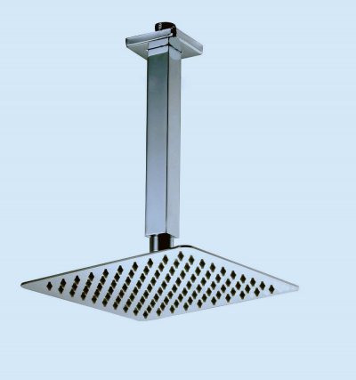 10" square stainless steel ultra-thin head shower with arm top shower with shower pipe th009-10 [shower-faucet-8324]