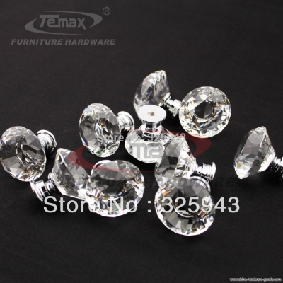 100pcs/lot clear zinc glass crystal decorative kitchen drawer dresser door cabinet knobs and handles pulls fedex