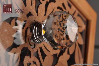 10pcs decorative hardware k9 crystal glass chrome cabinet cupboard door knobs(diameter:30mm)