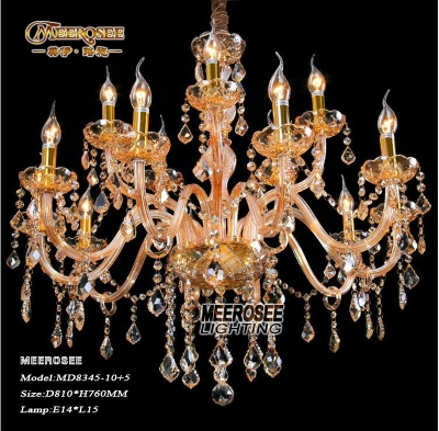 15 lights murano venetian style gold crystal chandelier lamp vintage cristal hanging light fixtures md8345-l10+5