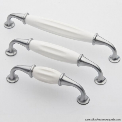 160mm kichen cabinet handle white ceramic drawer pull matte silver dresser cupboard wardrobe furniture handles pulls knobs