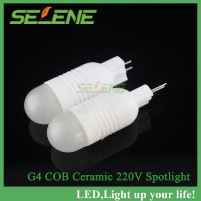 1pc/lot ultra-low price newest led lamps g4 cob 1led 5w crystal chandelier ac220v ceramic body led bulbs non-polar pendant light [g4-lamp-3472]