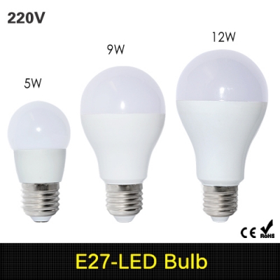 1pcs e27 5w 9w 12w led bulb ac 220v 5730smd energy saving led lamp chandelier light for new year home lighting [hight-quality-ball-bulb-3931]