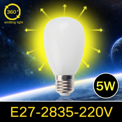 2014 new arrival e27 glass cover ac 220v - 240v 5w led lamps smd2835 bubble ball bulb led energy saving light 6pcs/lots [hight-quality-ball-bulb-3938]