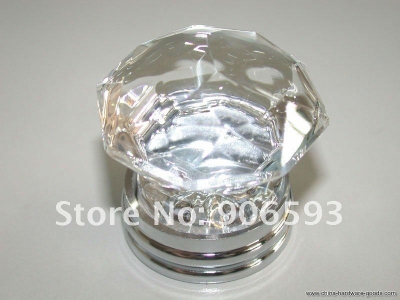 20pcs/lot 35mm clear crystal knob on a chrome brass base