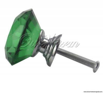 20pcs/lot green color 40mm diamond shape crystal glass pull handle cupboard cabinet drawer door furniture knobs [Door knobs|pulls-1487]