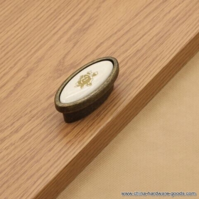 32mm kichen cabinet knob pull handle ceramic drawer pull knob antique brass bronze dresser wardrobe furniture handles pull knobs [Door knobs|pulls-1297]