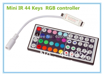 4pcs/lot rgb 44key ir remote controller dc5v - 12v for 5050/3528 led strip light and rgb led module [led-controller-5001]