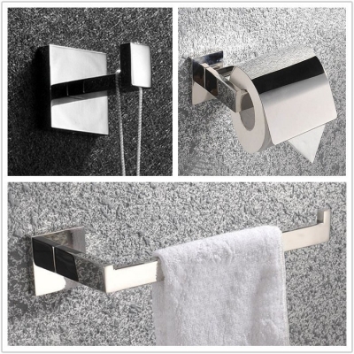 bath hardware sets 304 stainless steel paper holder+robe hook+towel ring 3pcs/set sm01b [bathroom-accessory-1136]