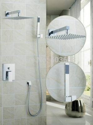 bathroom shower set torneira 58805a two way shower mixer diverter +10" head & hand held shower brass chrome tap mixer faucet