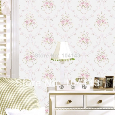beautiful tulip wallpaper warm pastoral non-woven gilt craft foam wall paper ha68021 [wallpaper-9217]