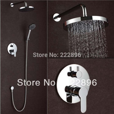 brass bathroom shower faucets rain shower set abs shower els bath & cold mixer wall tap torneira chuveiro banheiro ducha [bath-amp-shower-faucets-1363]