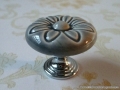 ceramic knobs cabinet knobs / dresser knobs drawer knobs pulls handles gray grey silver furniture knob pull handle flower shaped