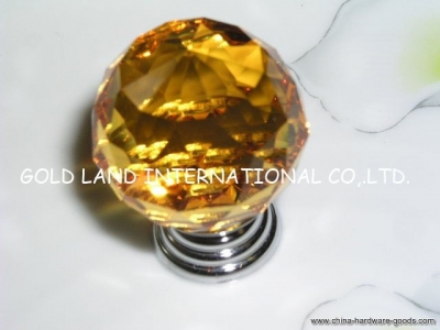 d40mm amber crystal glass furniture knobs crystal cabinet drawer knob/ kitchen cabinet knob
