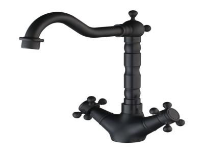 deck mounted kitchen torneira double handles swivel 360 oil rubbed black bronze 8632-8 basin sink lavatory tap mixer faucet