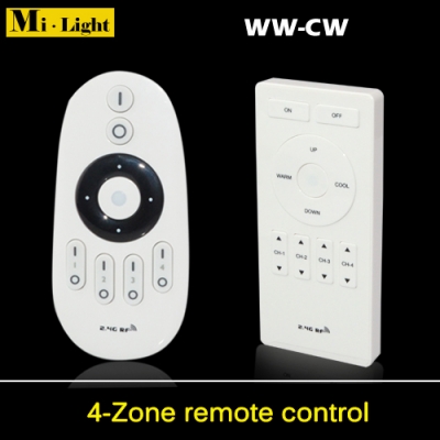 dimmable mi light wireless wifi led remote controller for 2.4g 4-zone warm white (2700k) to cool white (6500k) rf for led lamps [led-smart-mi-light-5995]