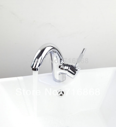 ds-8381 deck mounted chrome finish single hole bathroom mixer tap basin faucet [bathroom-mixer-faucet-1718]