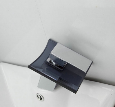 e-pak 8217/59 contemporary chrome black square glass spout single handle bathroom basin mixer tap faucet [worldwide-free-shipping-9784]