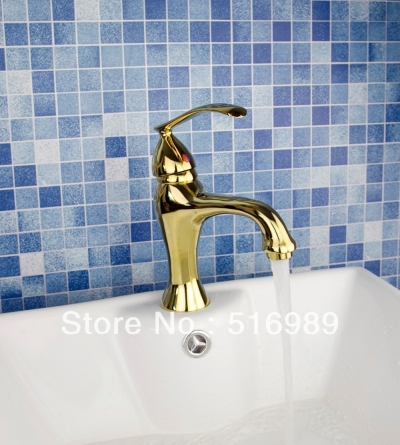 e-pak golden single handle+spray spout+brass body+two hose deck mount basin sink vessel torneira tap mixer faucet tree153... [worldwide-free-shipping-9882]