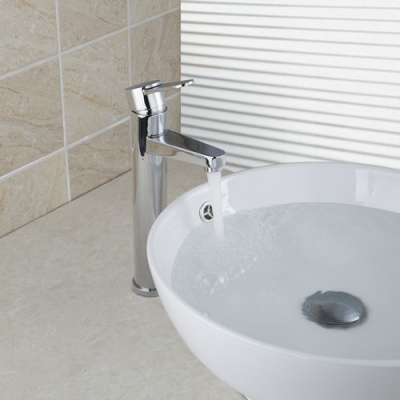 elegant polished chrome bathroom basin faucet single handle single hole 8364g deck mounted sink vessel vanity tap mixer faucet [bathroom-mixer-faucet-1721]