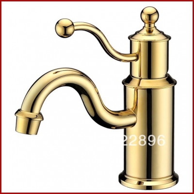 gold copper antique classic golden bathroom faucet and cold mixer water tap bathroom torneira lavabo banheiro grifo ducha [deck-mounted-basin-faucets-2983]