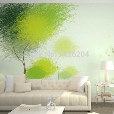 great wall living room modern romantic spring green large 3d mural wallpaper,3d wall paper murals [3d-large-murals-wallpaper-737]